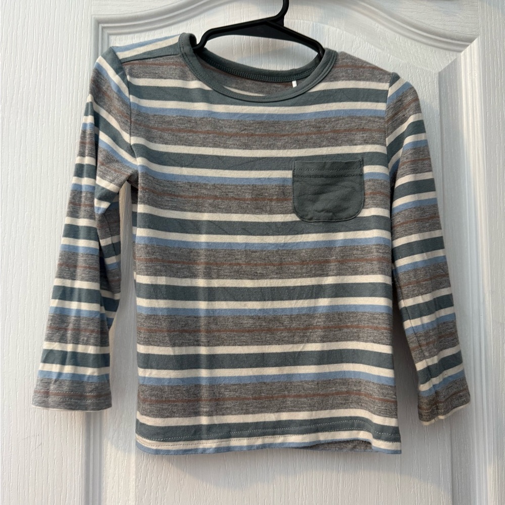 Little Sleepies Striped Kids Long Sleeve Shirt Size 12-18 Months
